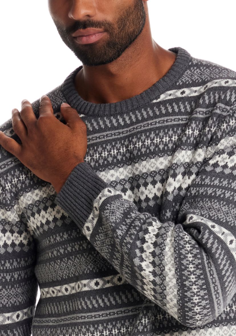 Mens All Over Fairisle Crew Neck Sweater