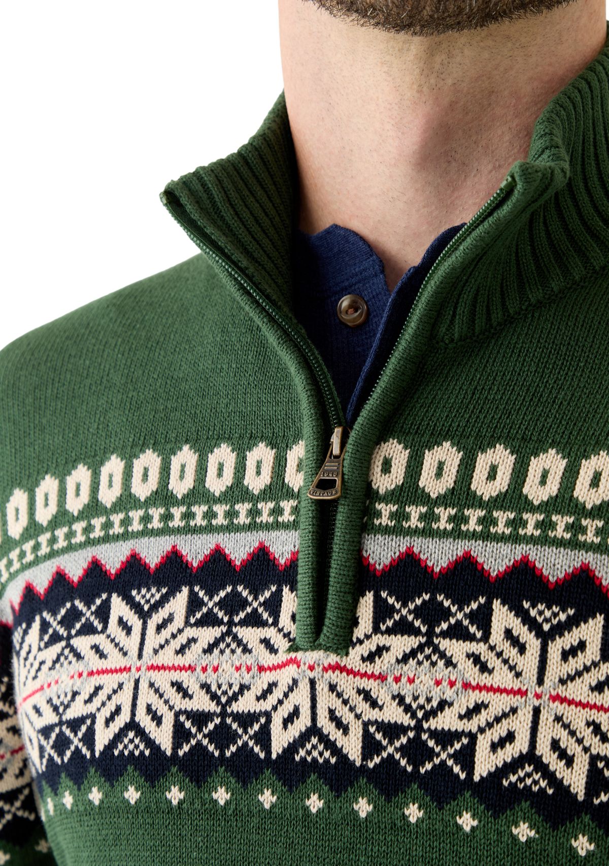 Mens Bold Yoke 3/4 Zip Sweater