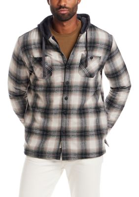 Weatherproof Vintage Men's Sherpa Lined Hooded Shirt Jacket