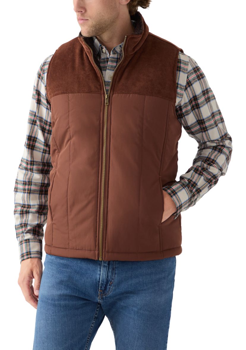 Mens Mixed Media Puffer Vest