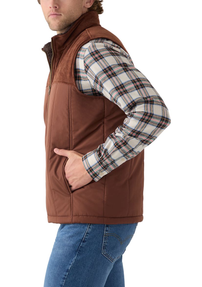 Mens Mixed Media Puffer Vest