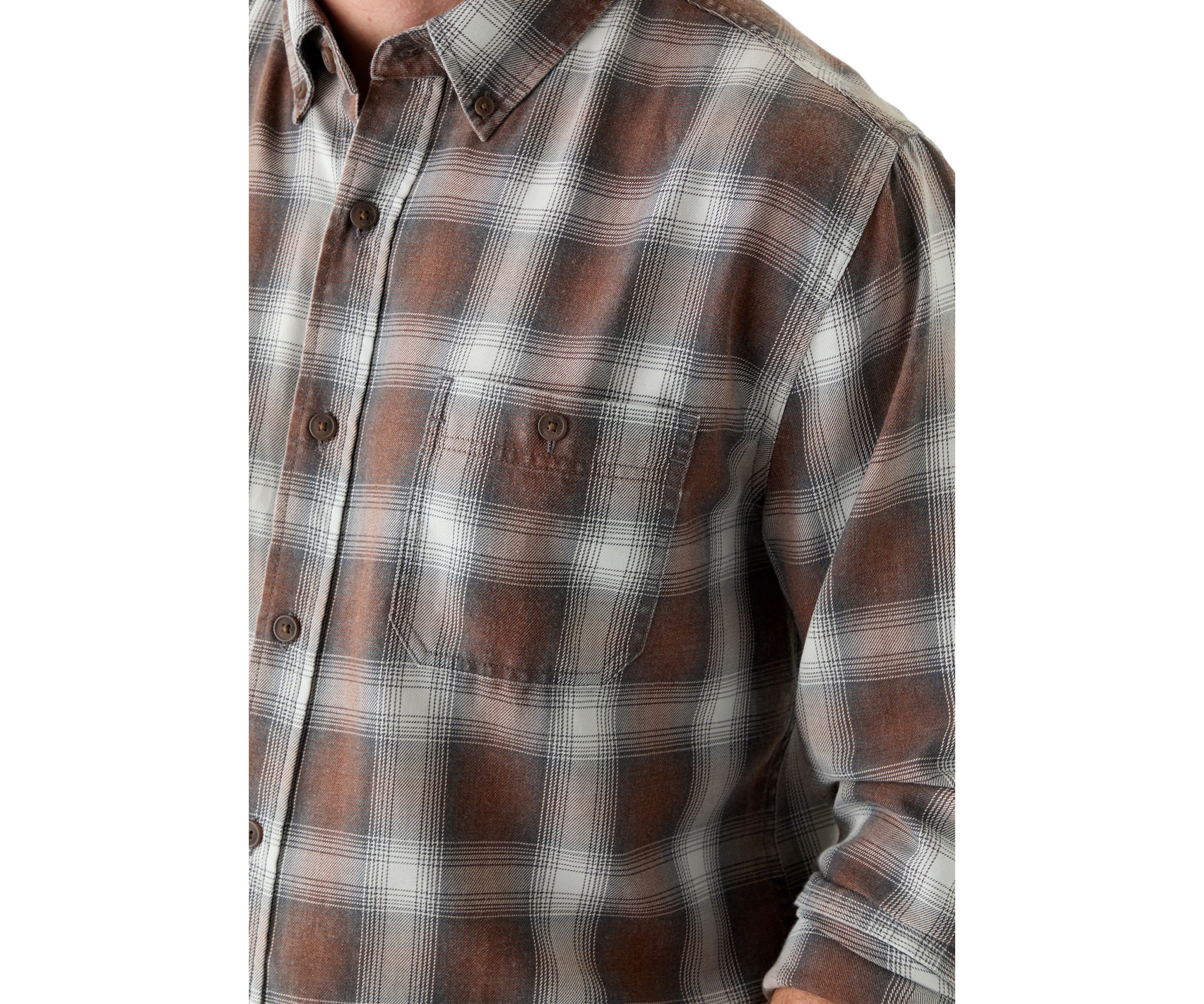Mens Long Sleeve Burnout Plaid Shirt