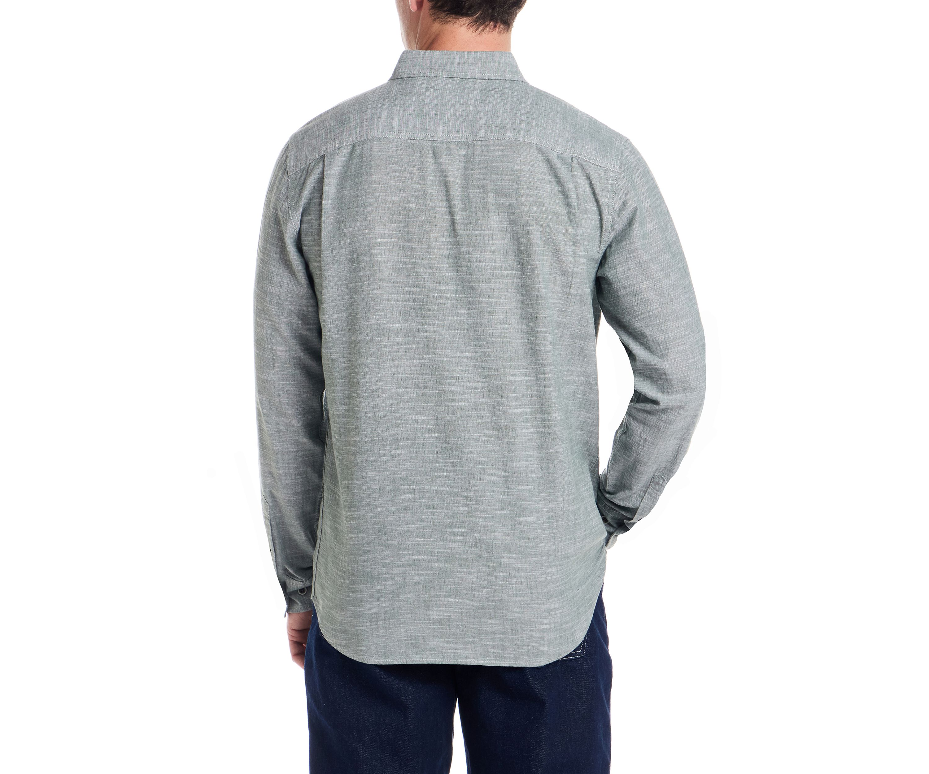 Mens Long Sleeve Winter Chambray Solid Shirt