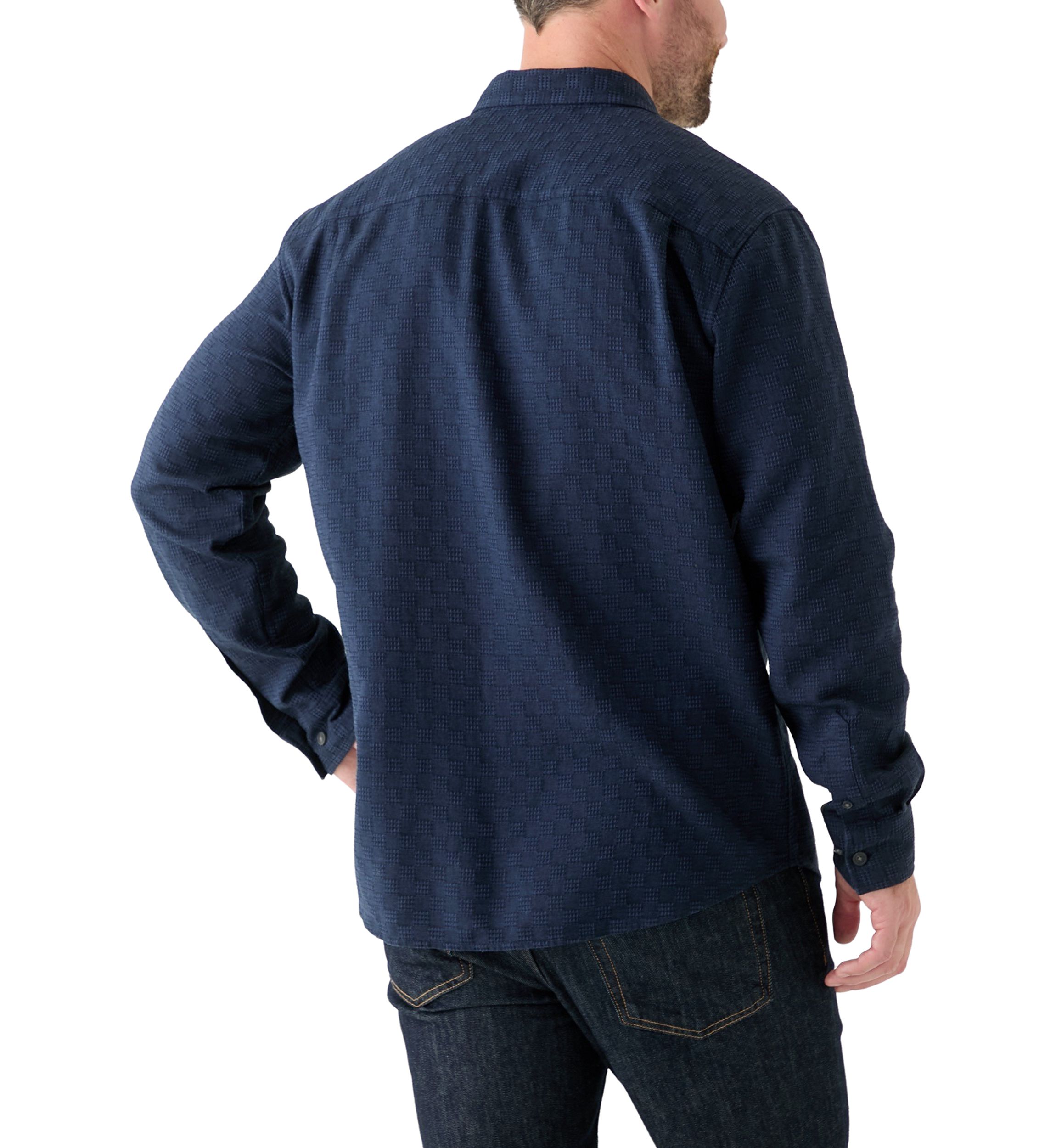 Mens Long Sleeve Textured Dobby Shirt