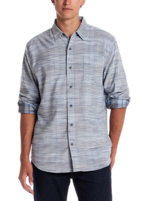 Weatherproof Vintage Men's Long Sleeve Space Dye Corduroy Shirt, 2XL Regular