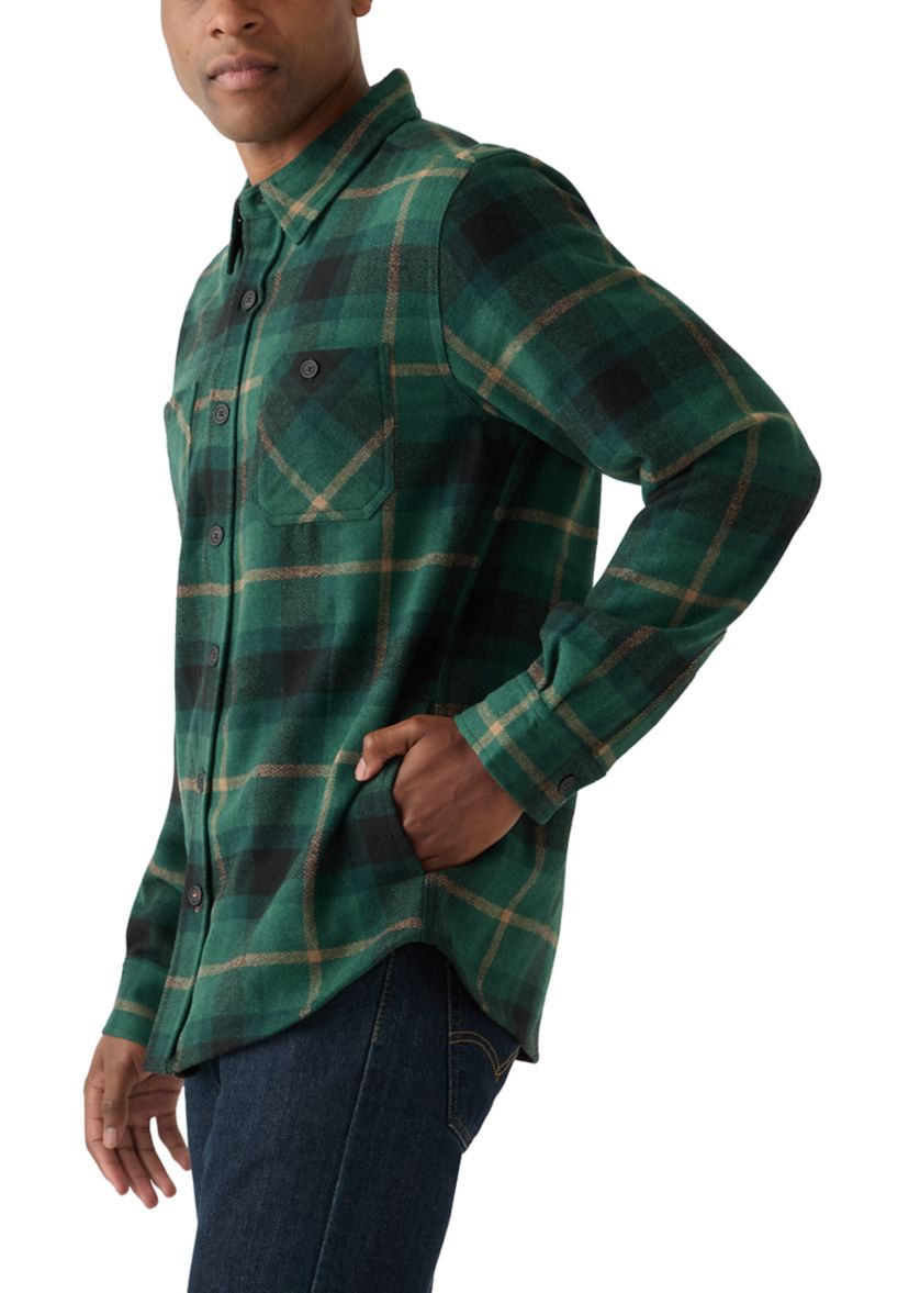 Mens Wool Plaid Shirt Jacket
