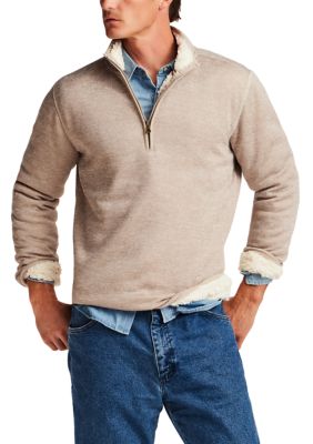 Weatherproof Vintage Men's Sherpa Lined Sweater Fleece Quarter Zip Pullover, 2XL Regular