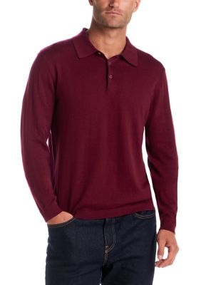 Weatherproof Vintage Men's Long Sleeve Polo Sweater