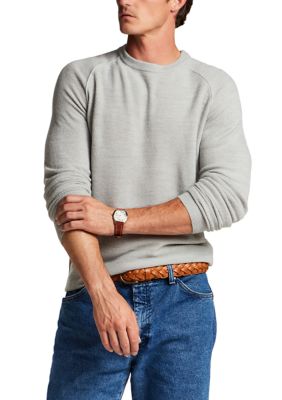 Weatherproof Vintage Men's Long Sleeve Soft Touch Textured Raglan Crew Neck T-Shirt, Grey, 2XL Regular