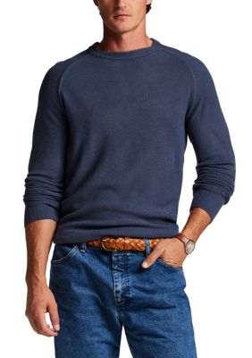 Weatherproof Vintage Men's Long Sleeve Soft Touch Textured Raglan Crew Neck T-Shirt, Blue, 2XL Regular