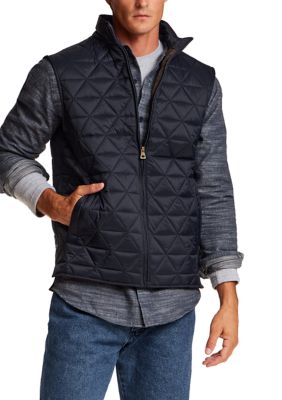 Weatherproof Vintage Men's Lightweight Triangle Quilted Vest, Navy Blue, XL Regular