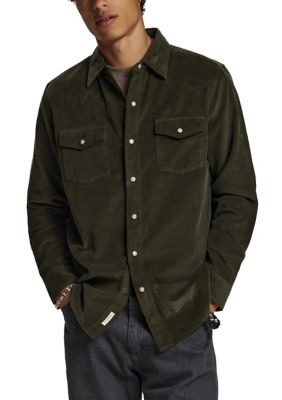 Weatherproof Vintage Men's Western Corduroy Shirt, XL Regular