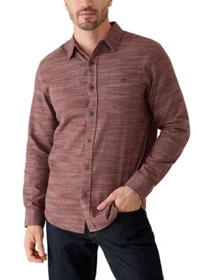 Weatherproof Vintage Men's Long Sleeve Peached Slub Shirt, 2XL Regular