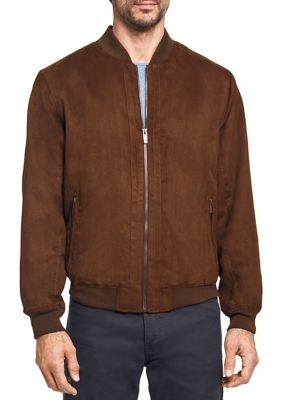 Men's Micro Suede Perforated Baseball Jacket