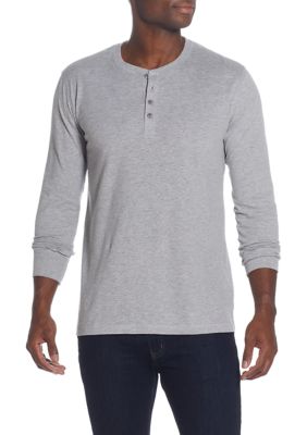 Weatherproof Vintage Men's Long Sleeve Brushed Jersey Henley Shirt