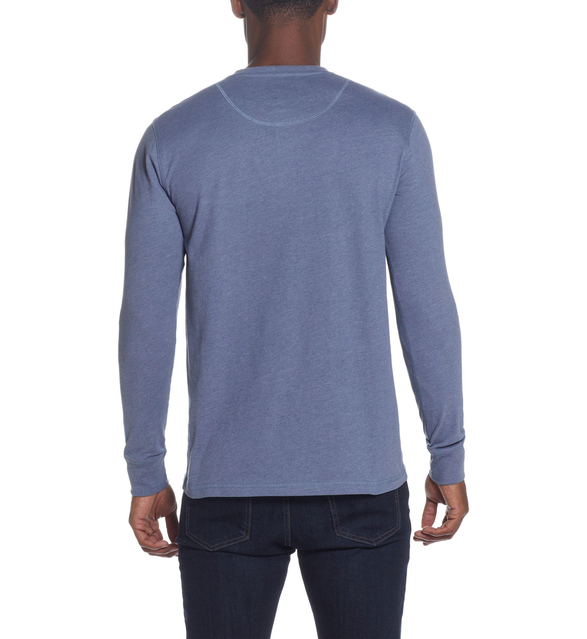 Mens Long Sleeve Brushed Jersey Henley Shirt