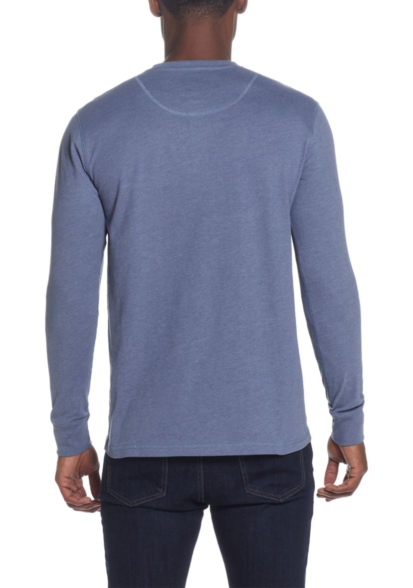 Mens Long Sleeve Brushed Jersey Henley Shirt
