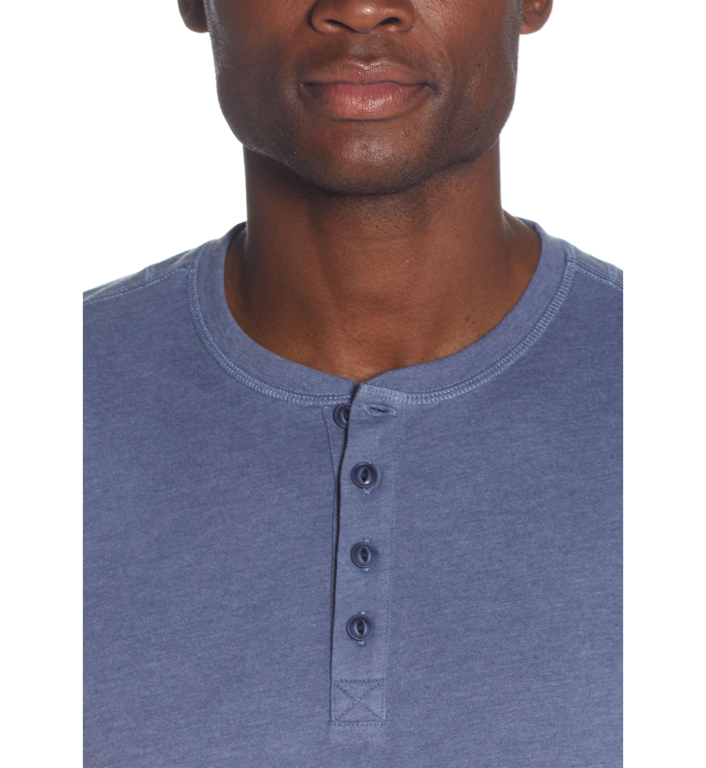 Mens Long Sleeve Brushed Jersey Henley Shirt
