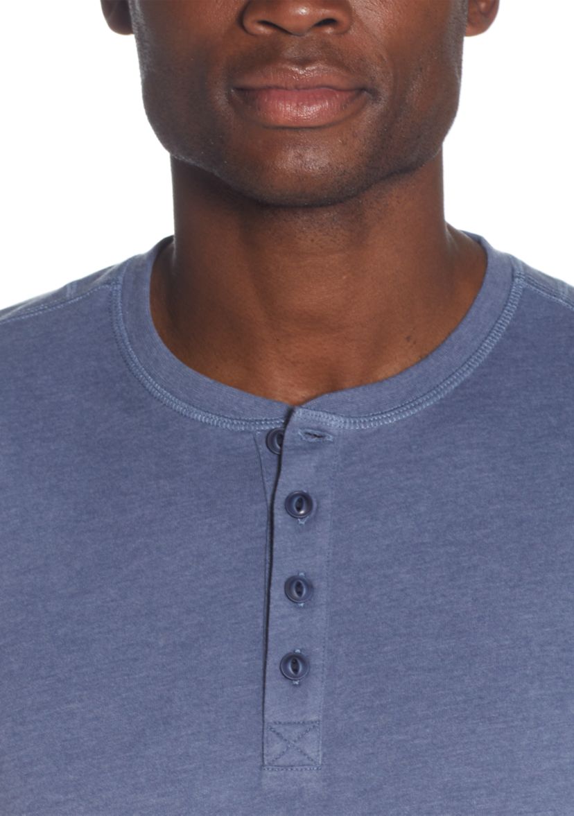 Mens Long Sleeve Brushed Jersey Henley Shirt