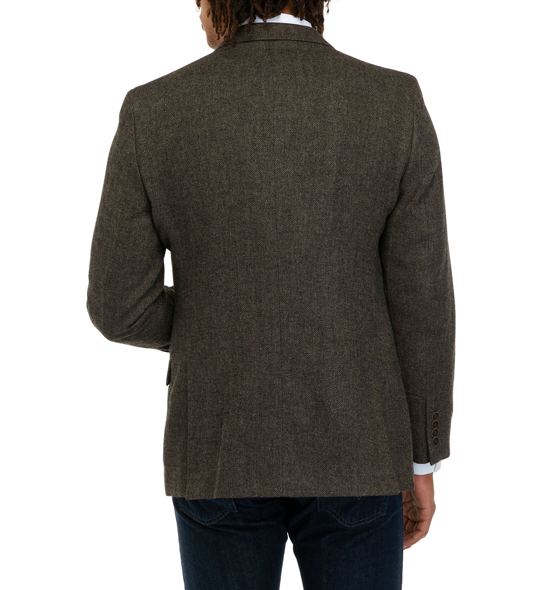 Mens Brown Herringbone Sport Coat