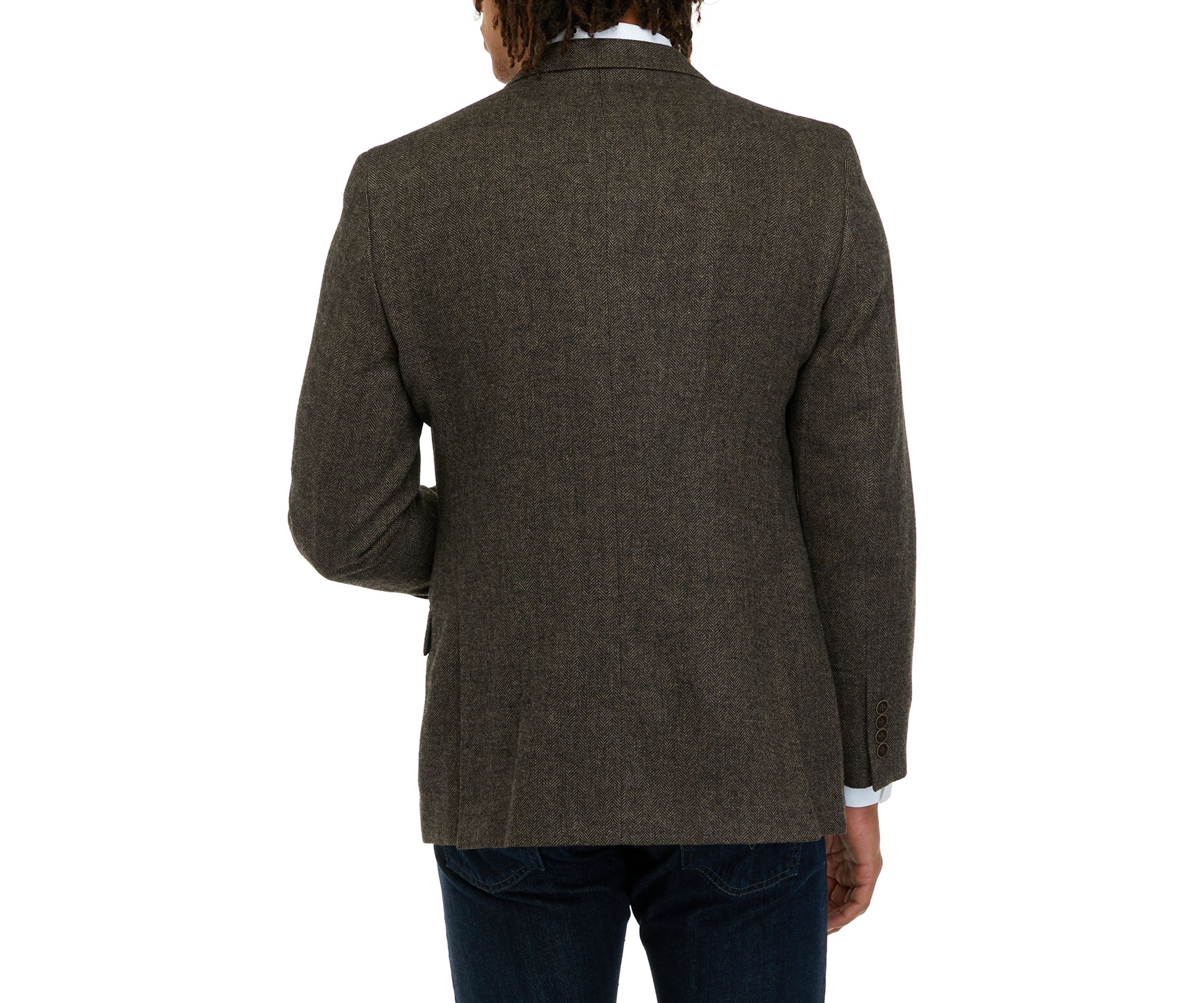 Mens Brown Herringbone Sport Coat