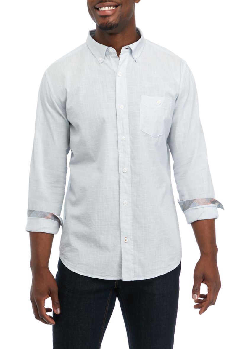 Mens Long Sleeve Woven Shirt