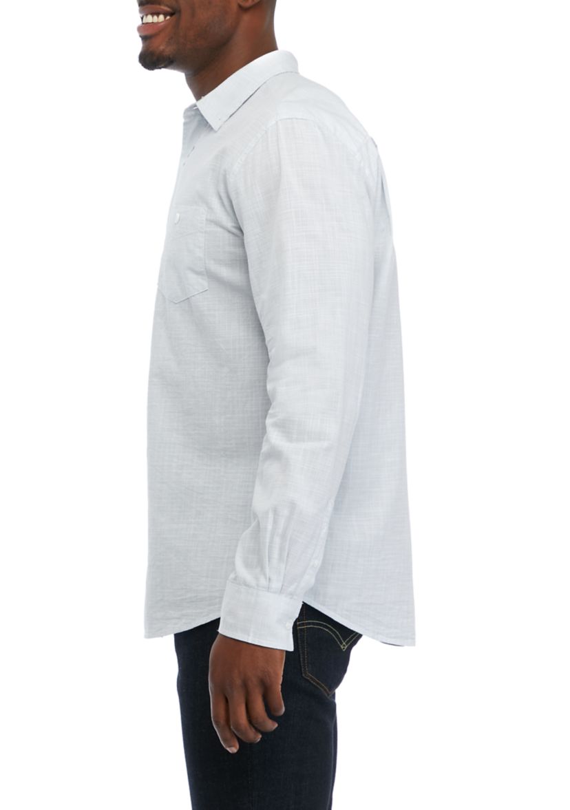 Mens Long Sleeve Woven Shirt
