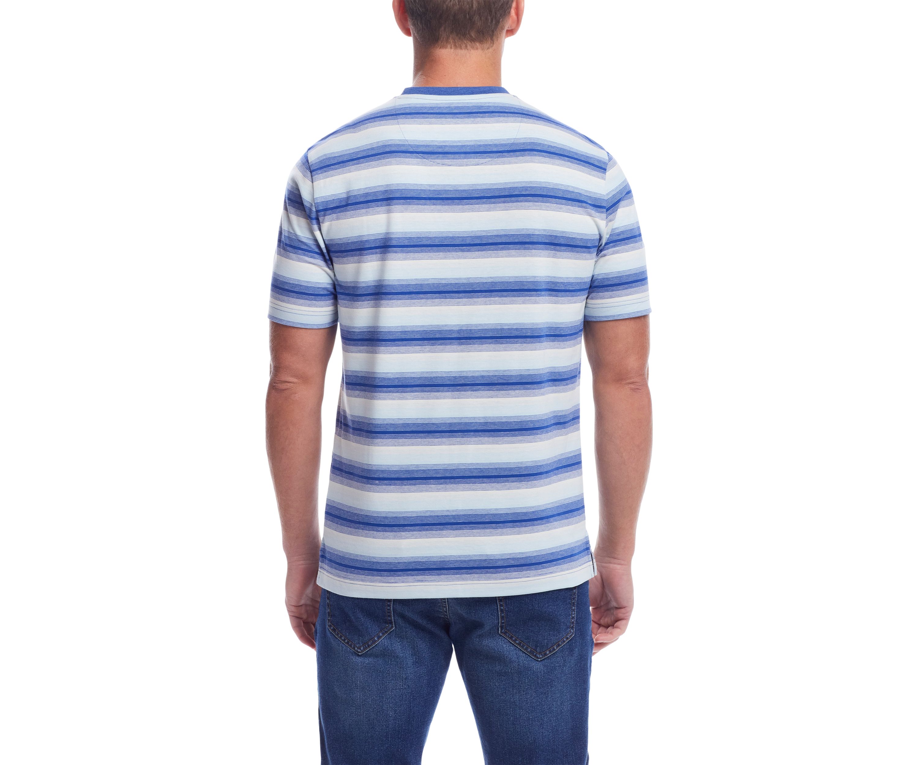 Mens Striped Sueded Jersey Henley Shirt