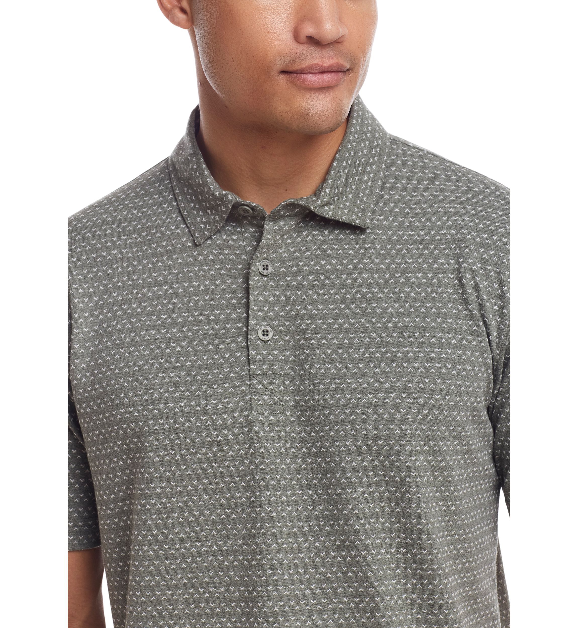Mens Printed Knit Polo Shirt