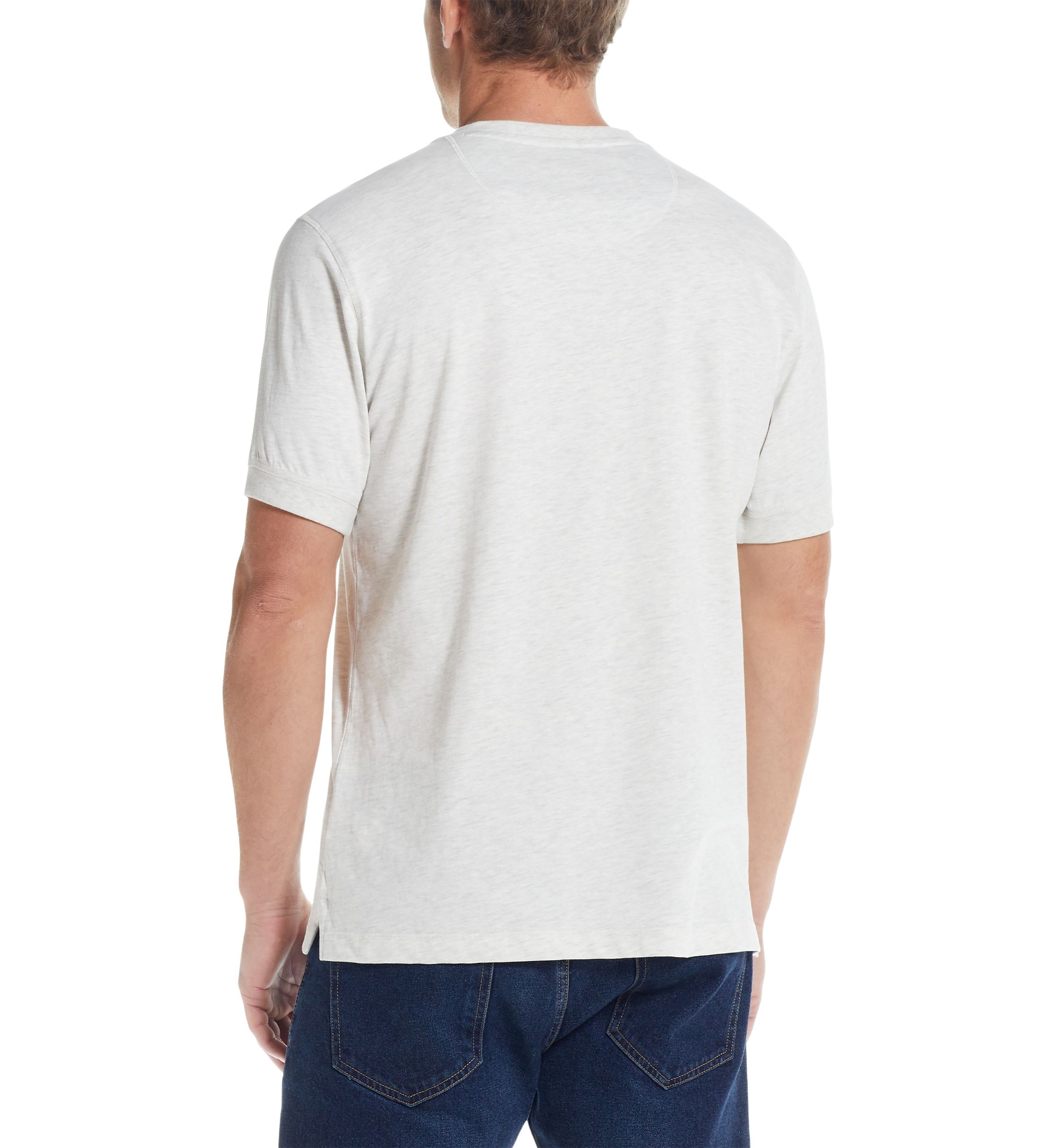 Mens Short Sleeve Solid Sueded Jersey Henley Shirt