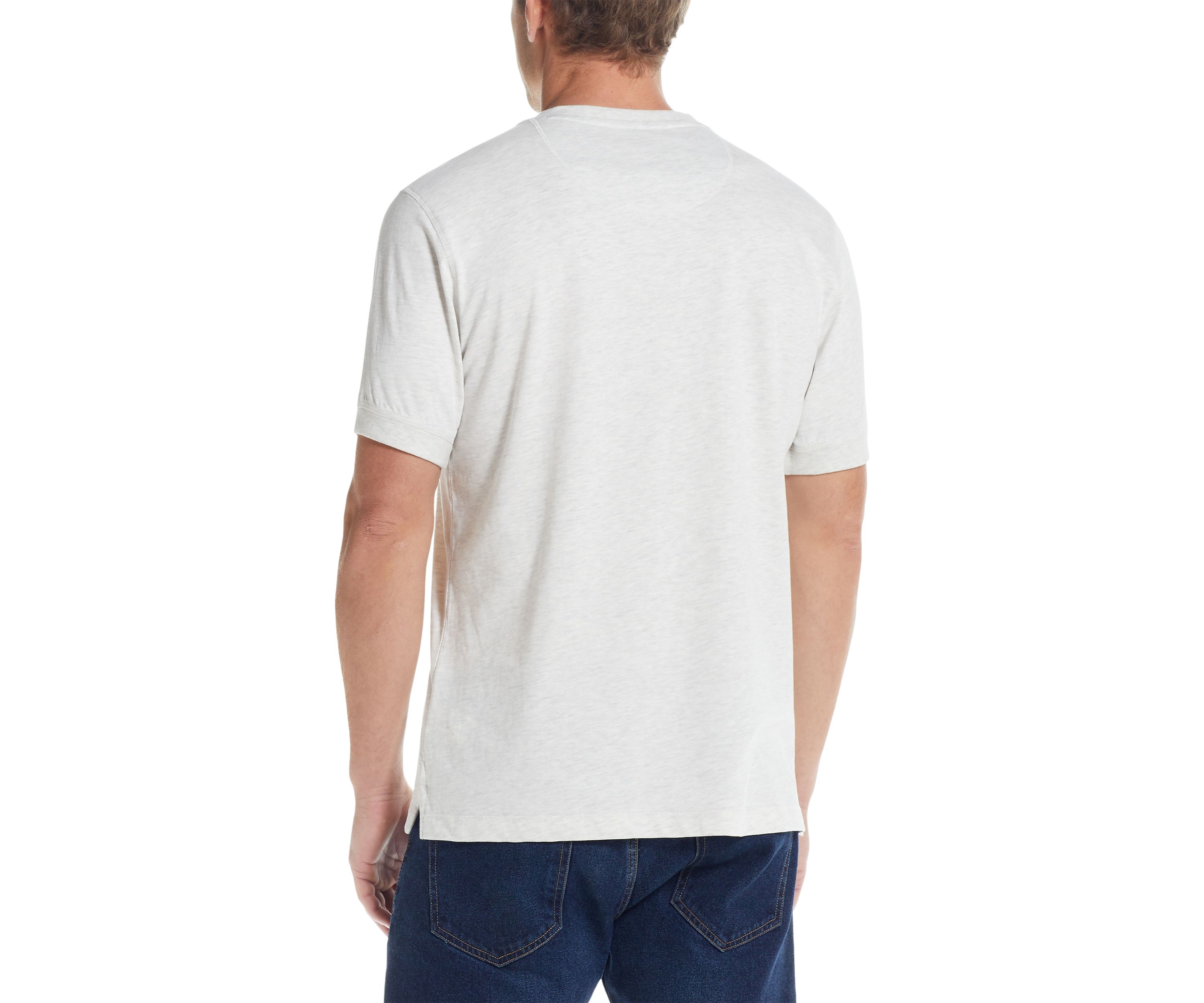 Mens Short Sleeve Solid Sueded Jersey Henley Shirt