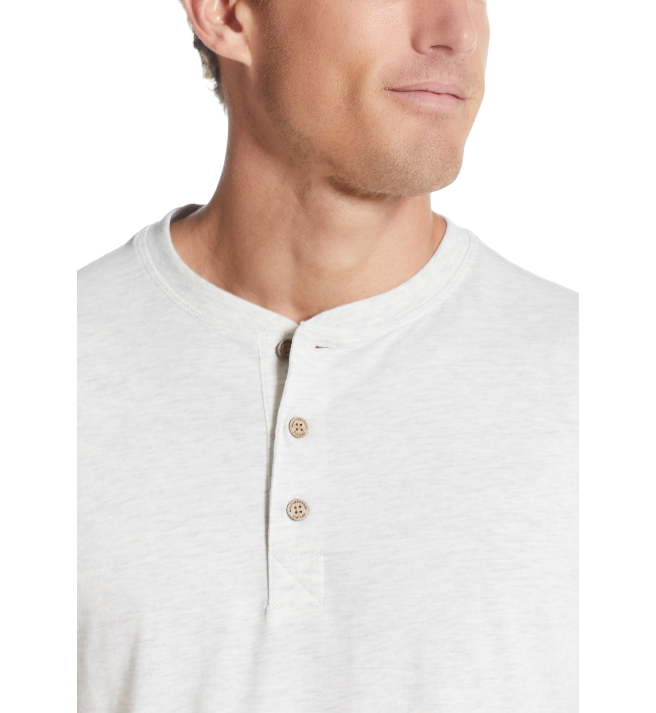 Mens Short Sleeve Solid Sueded Jersey Henley Shirt