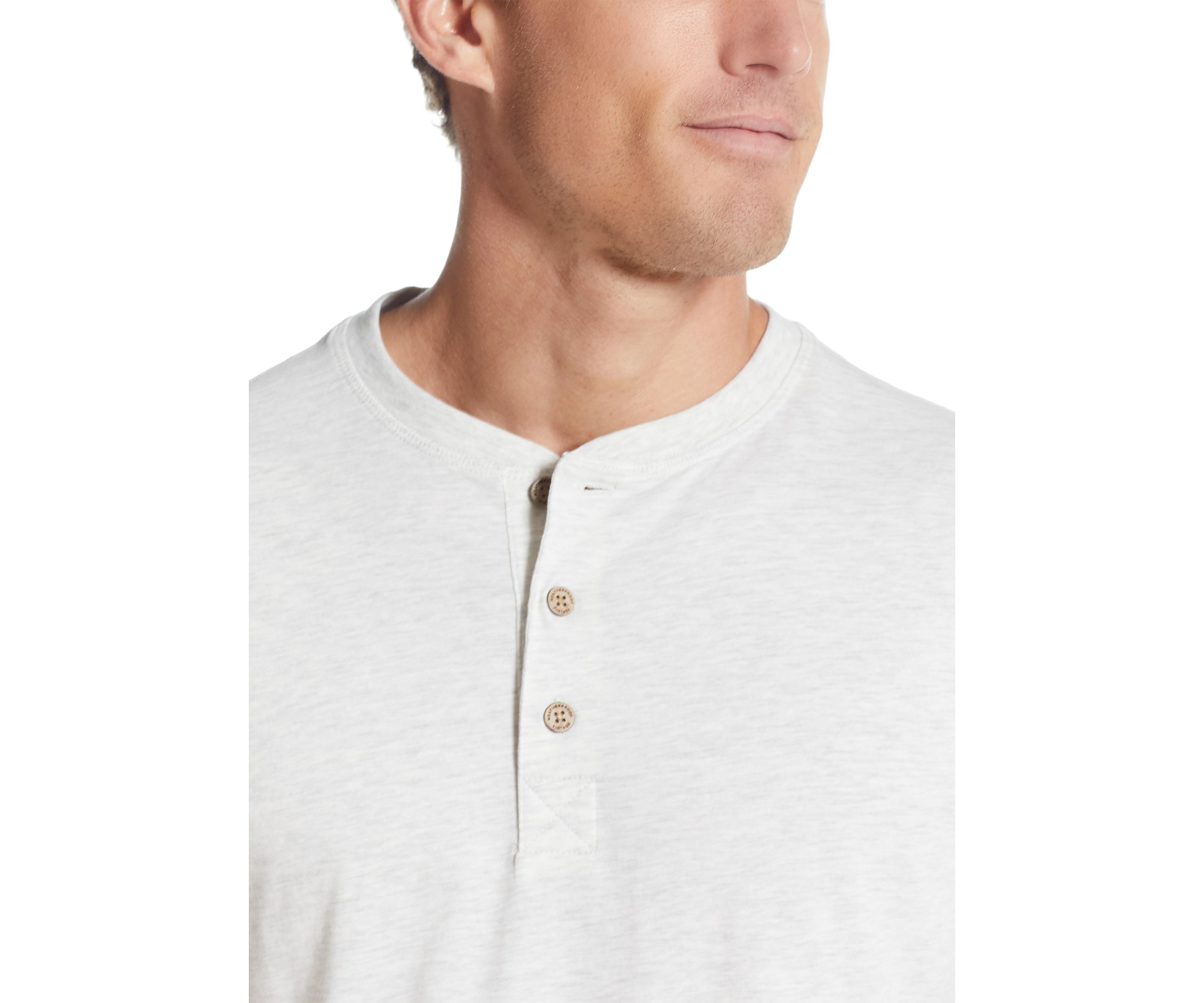 Mens Short Sleeve Solid Sueded Jersey Henley Shirt