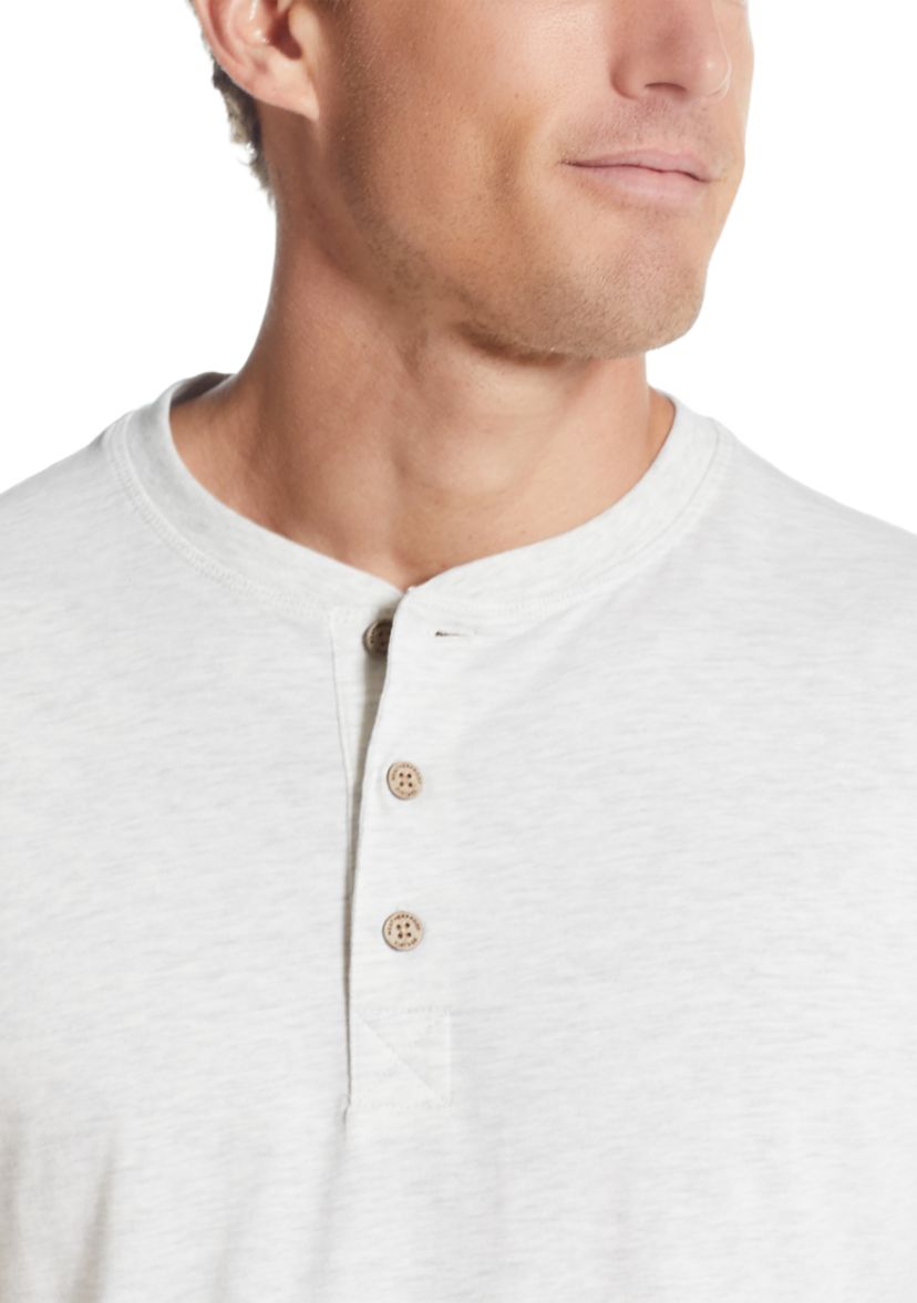Mens Short Sleeve Solid Sueded Jersey Henley Shirt