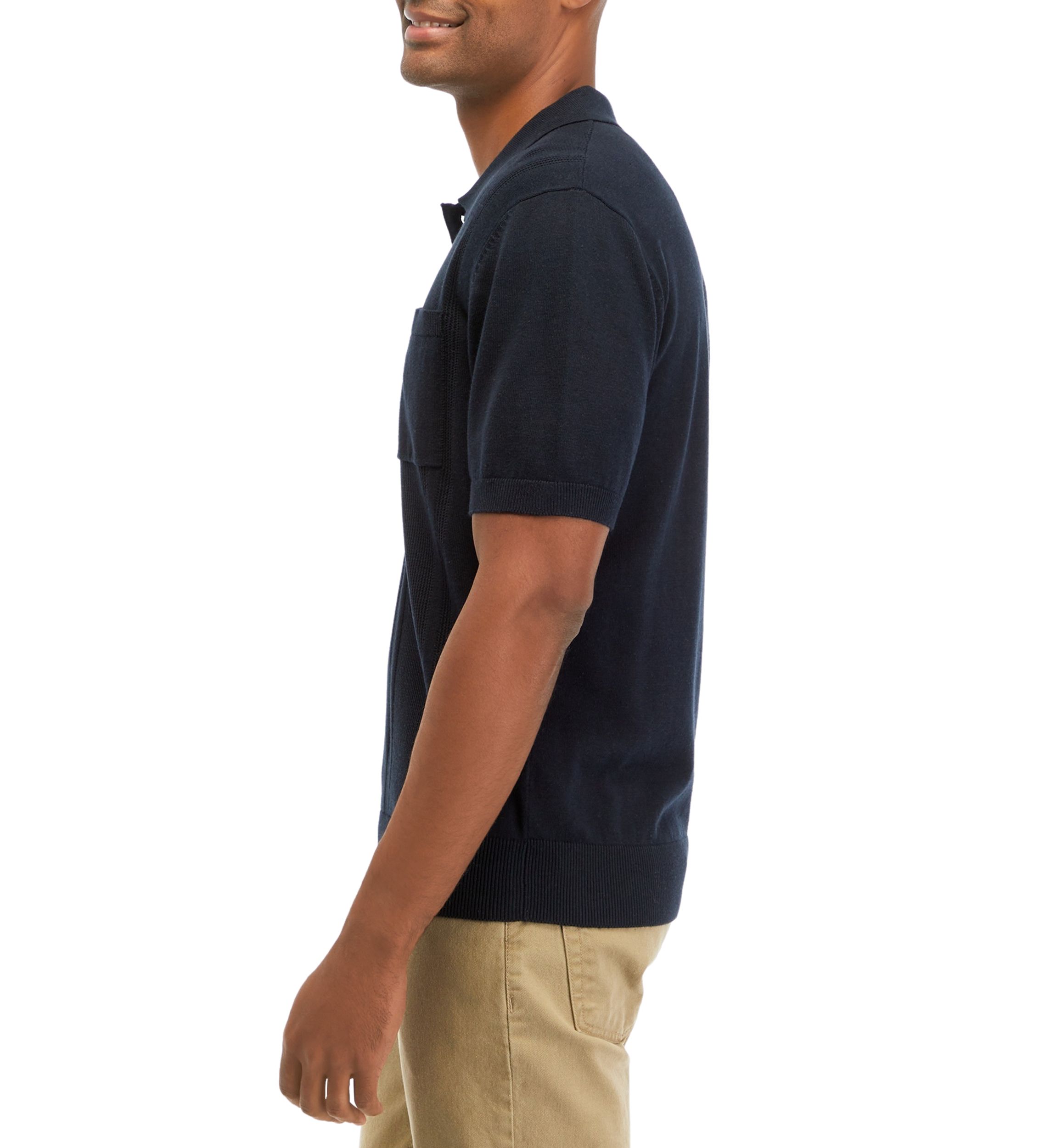 Mens Sweater Knit Polo Shirt
