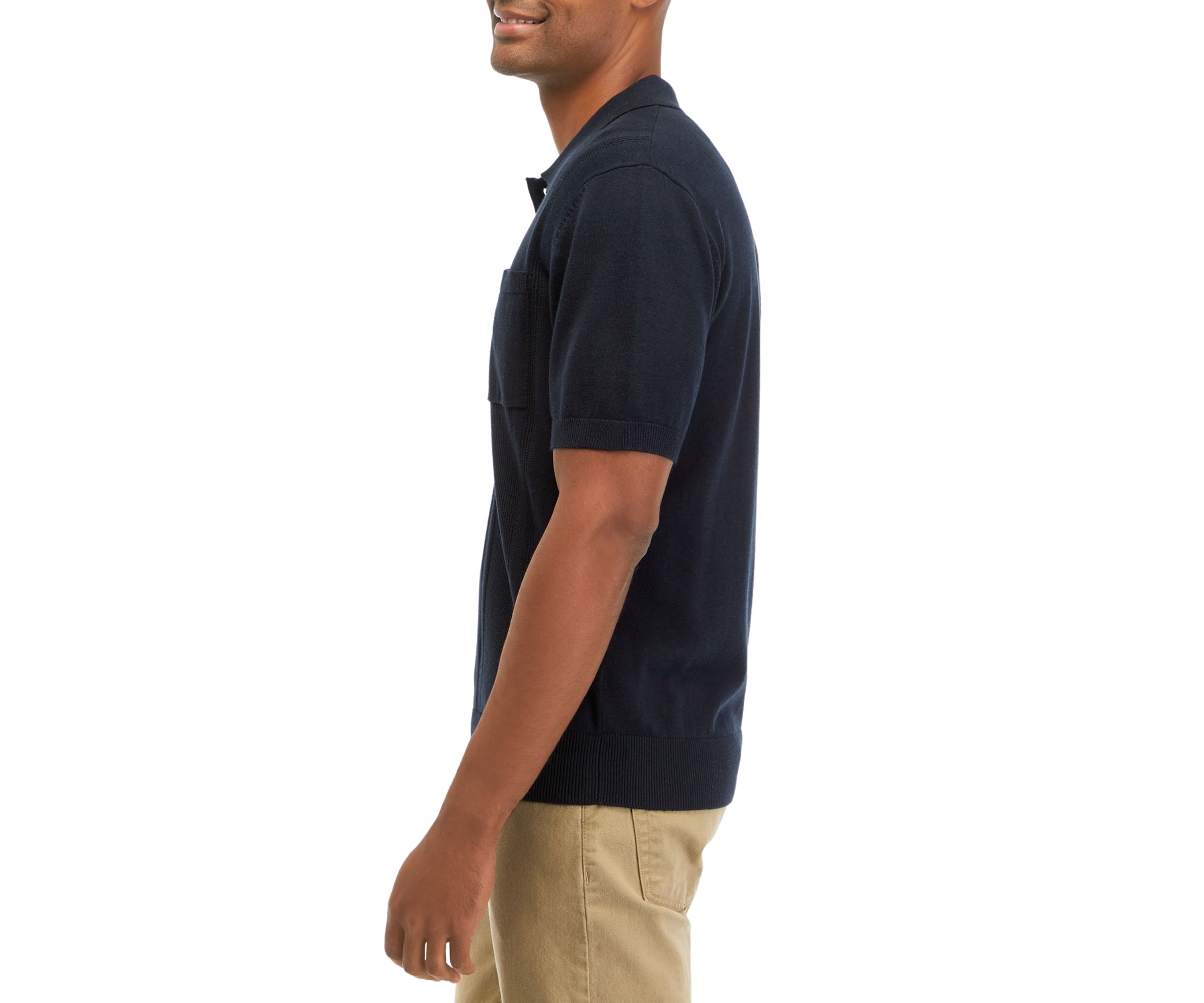 Mens Sweater Knit Polo Shirt