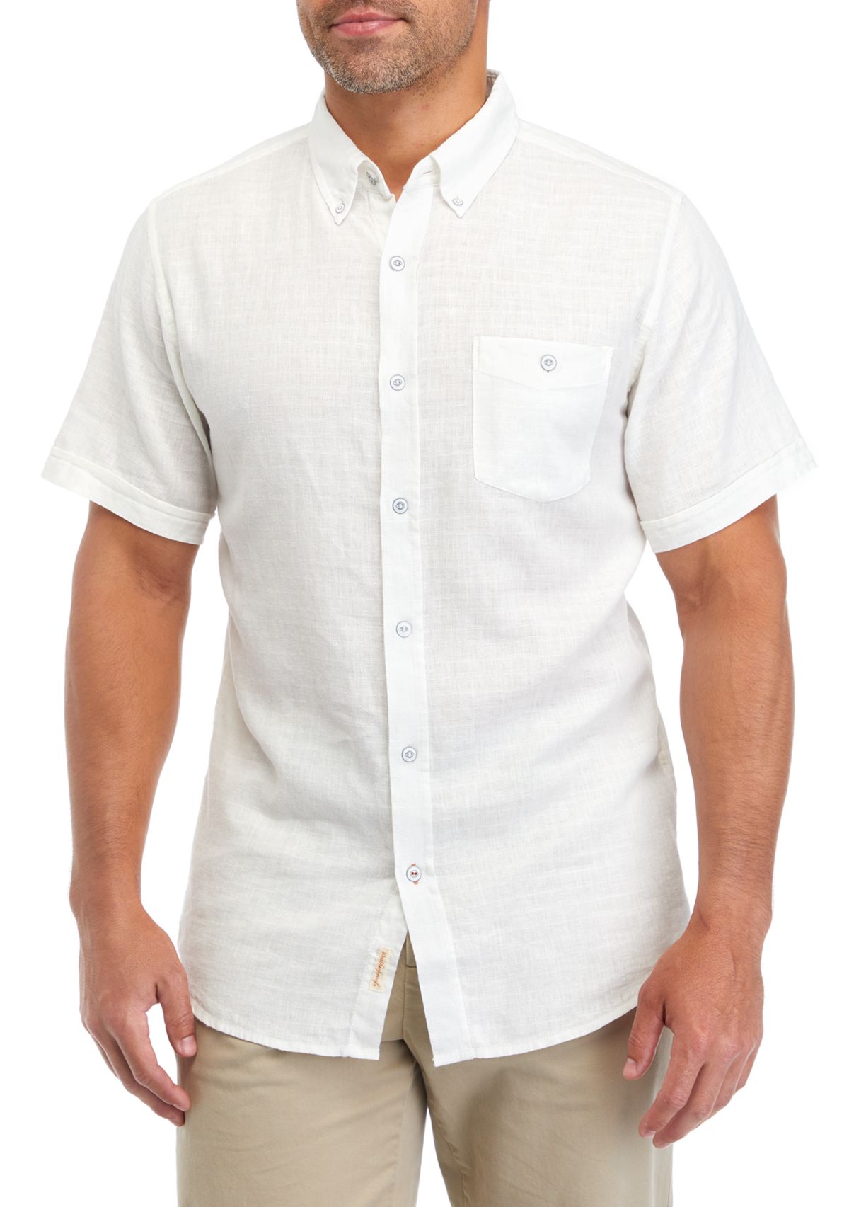 Mens Short Sleeve Mélange Solid Shirt 