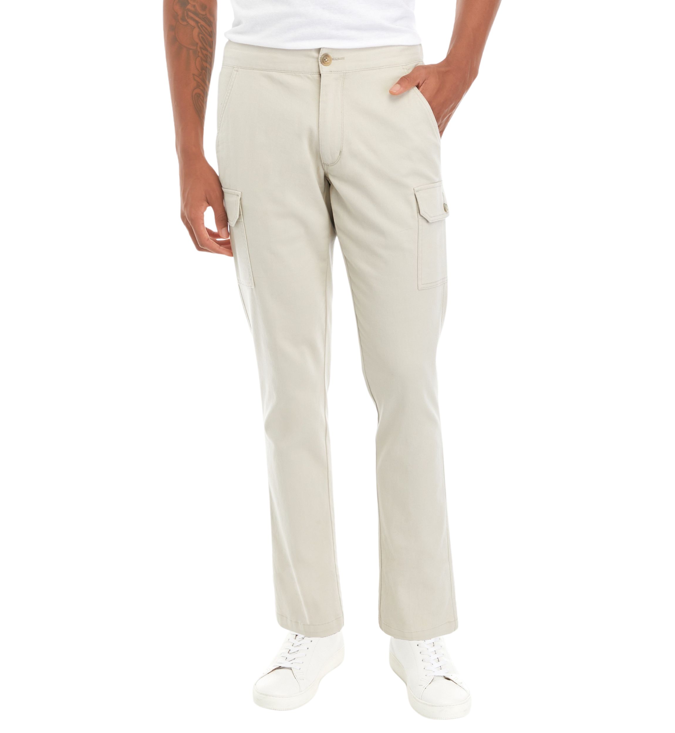 Mens Cotton Cargo Twill Pants