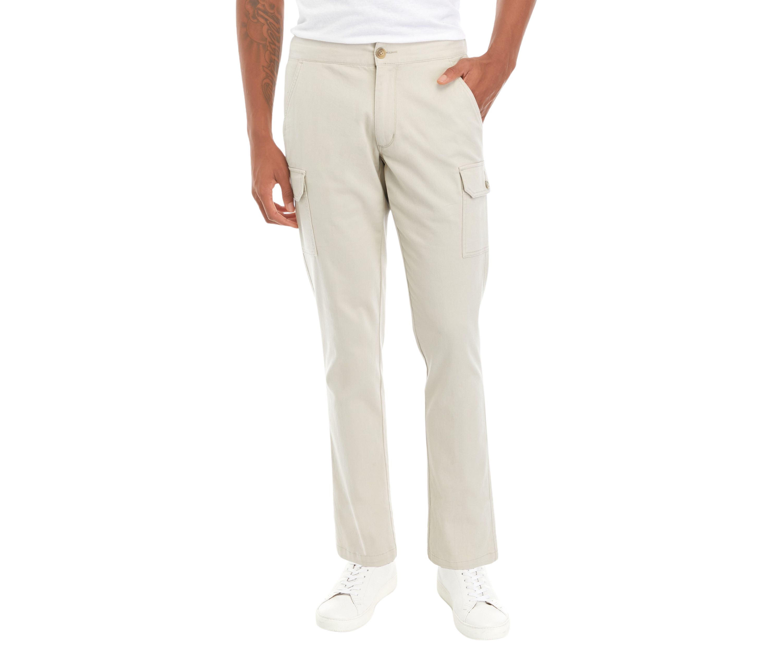 Mens Cotton Cargo Twill Pants