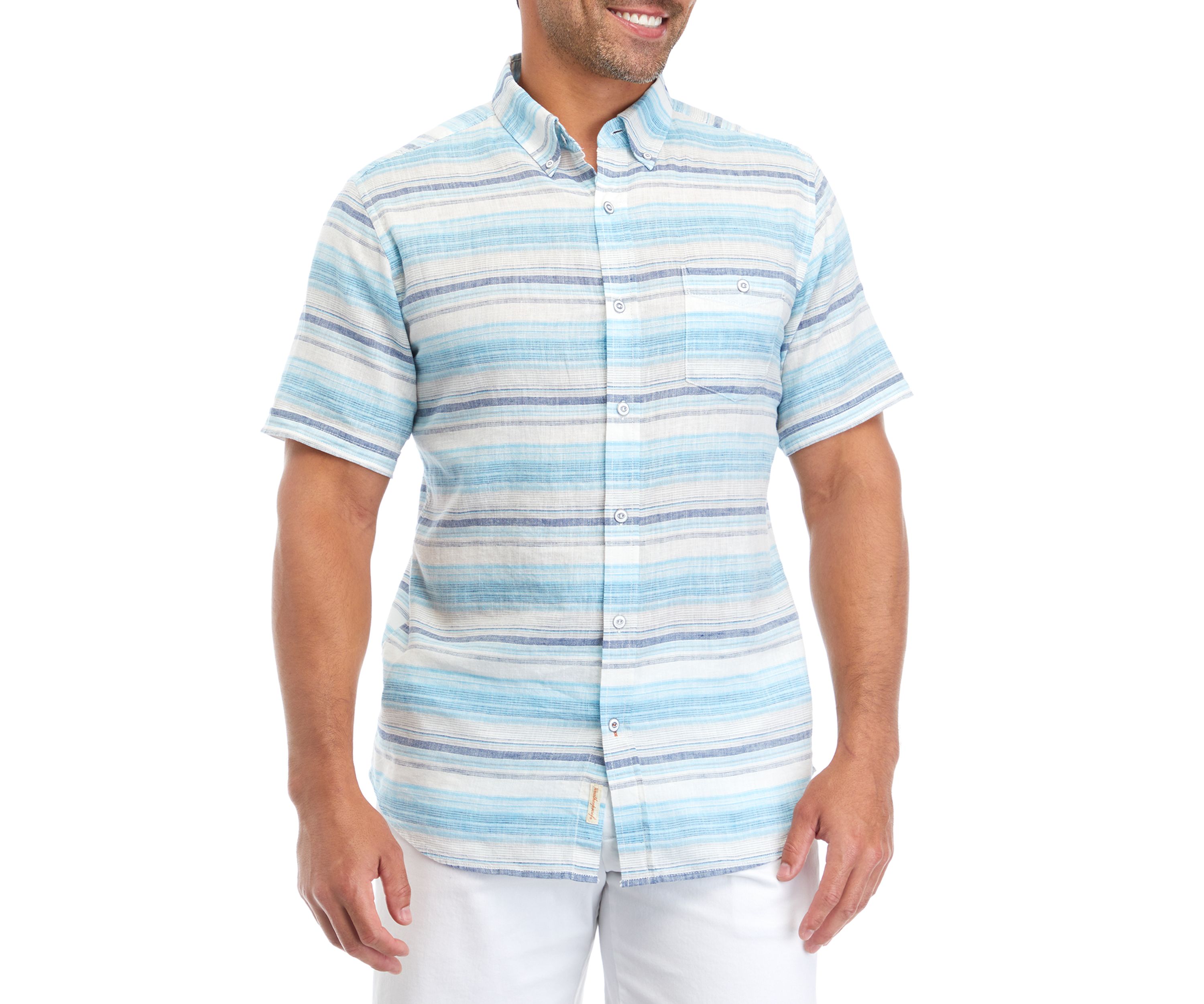 Mens Short Sleeve Striped Shirt