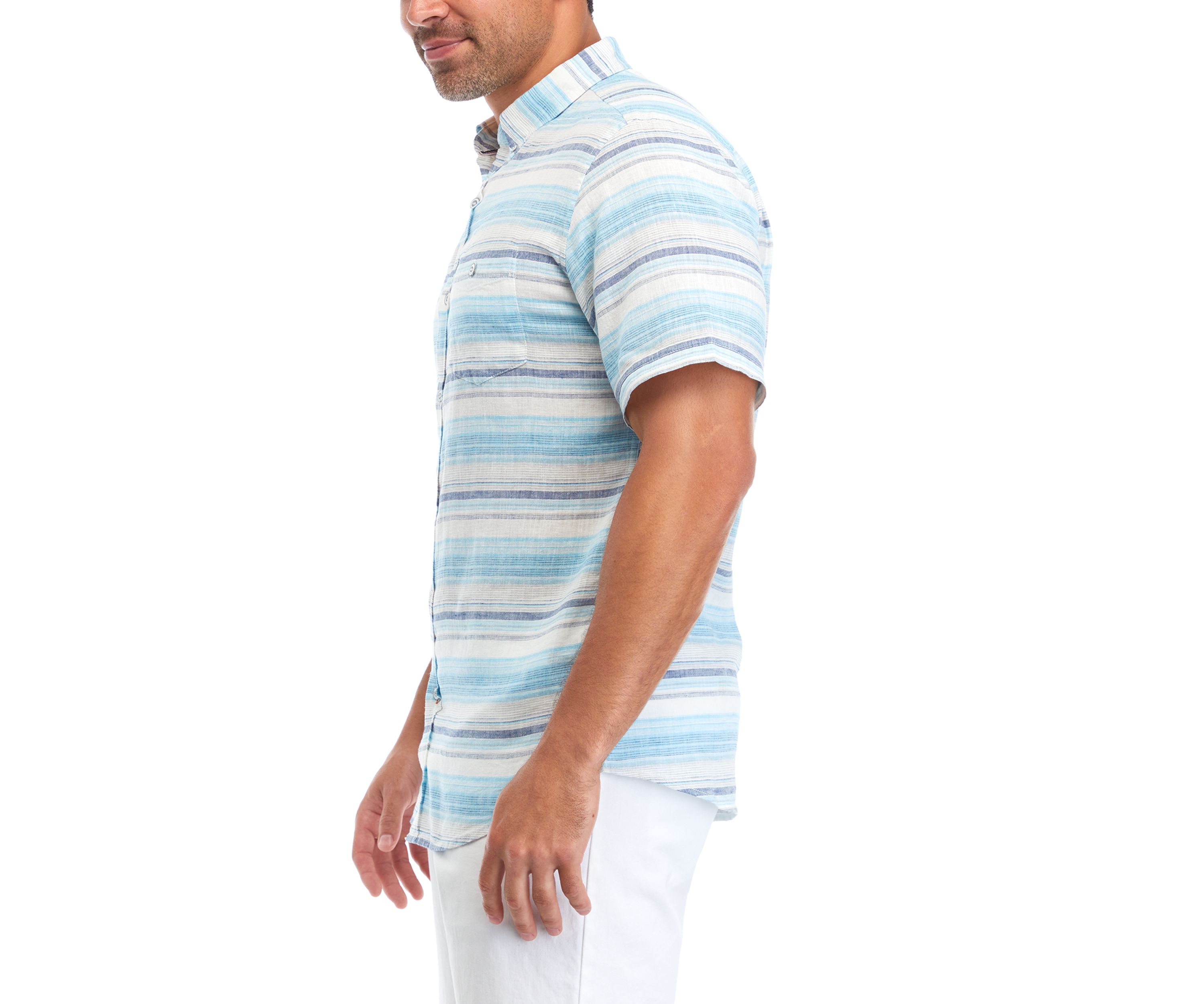 Mens Short Sleeve Striped Shirt