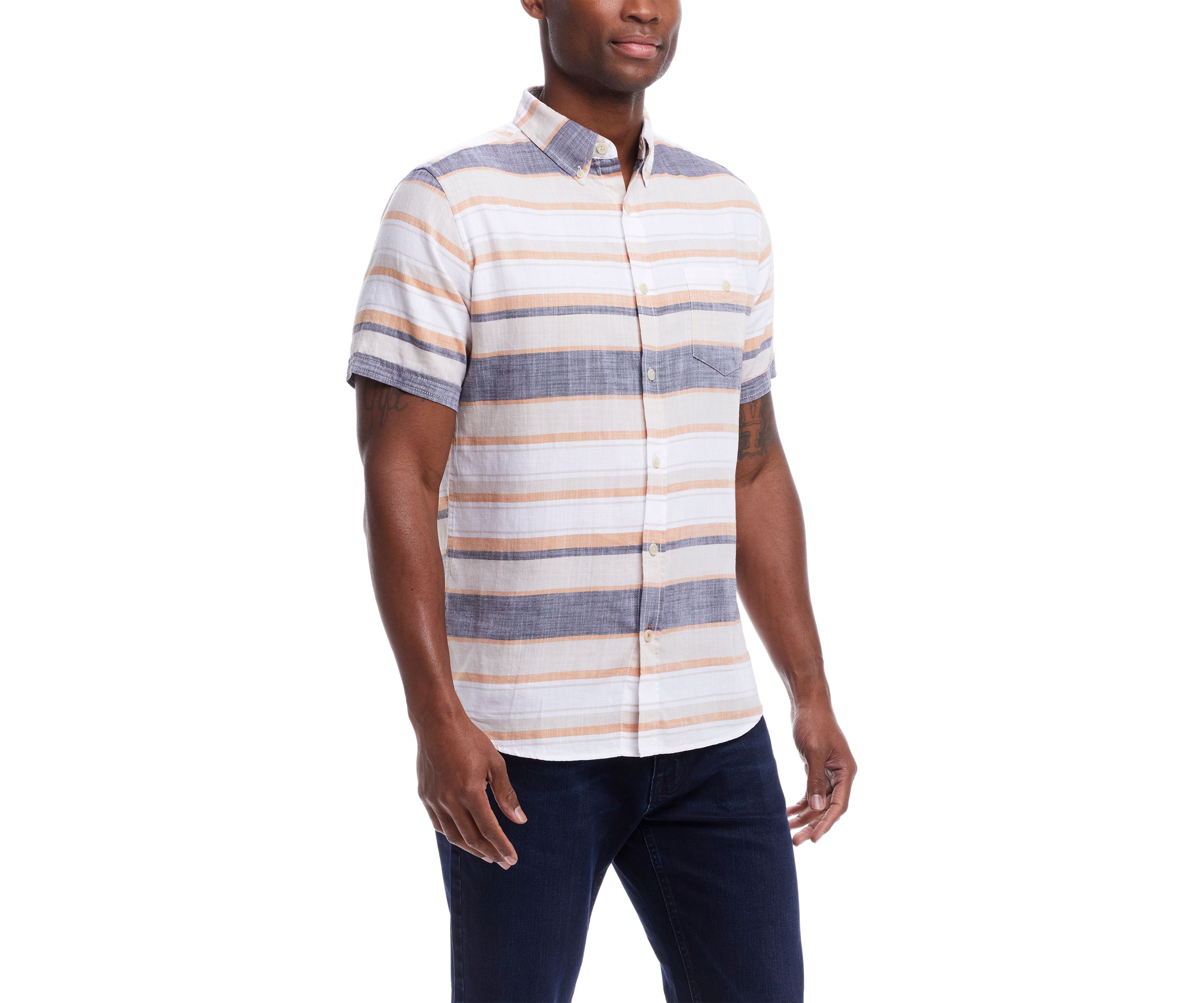 Mens Country Twill Cotton Stripe Shirt
