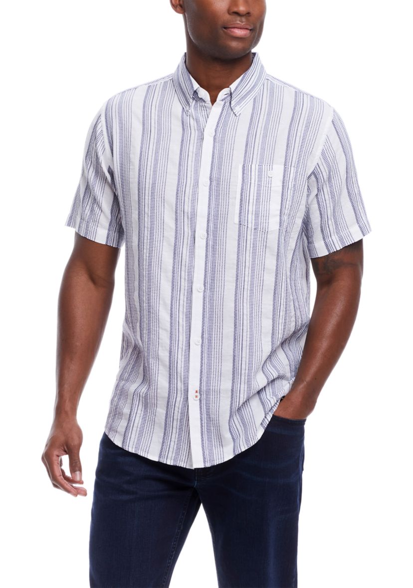 Cotton Shirt with Ticking Stripe