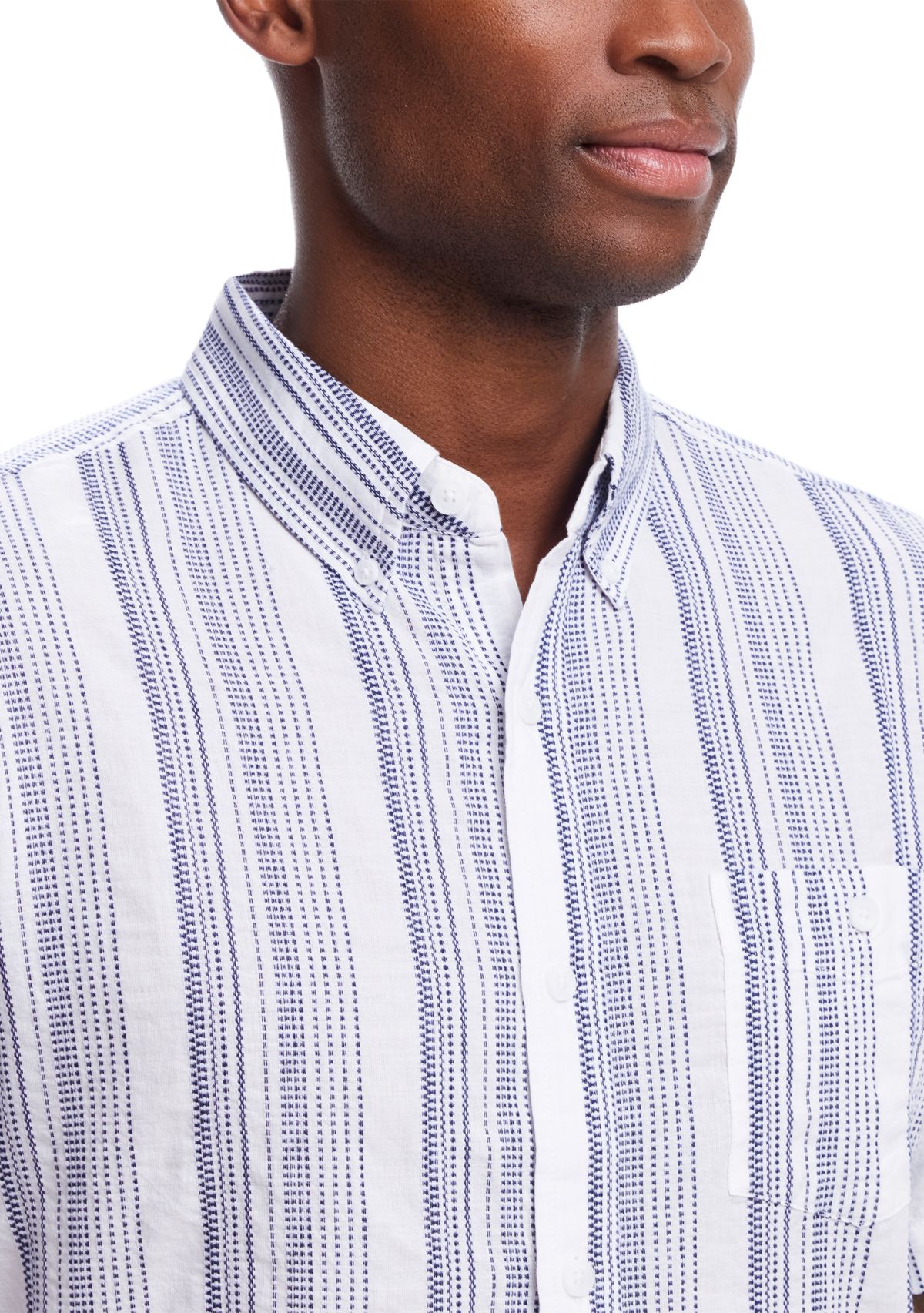 Cotton Shirt with Ticking Stripe