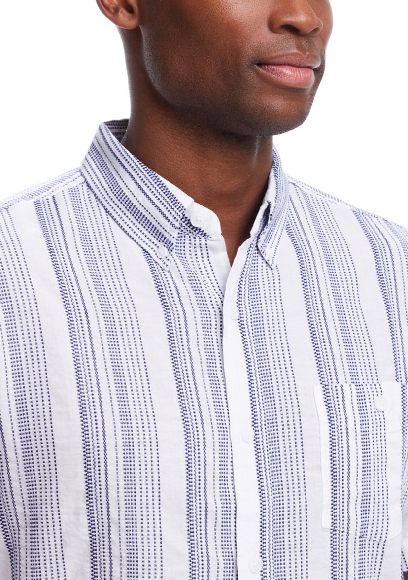 Cotton Shirt with Ticking Stripe