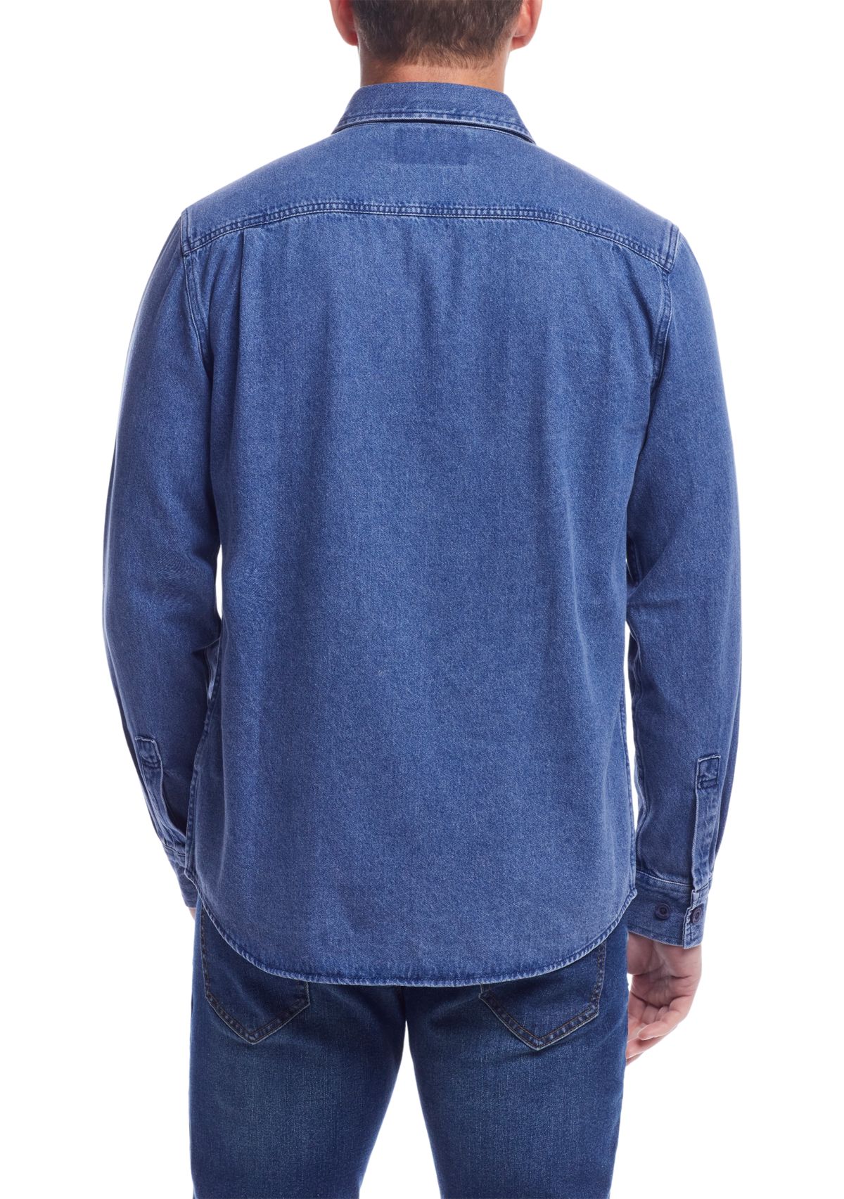 Mens Long Sleeve Denim Shirt Jacket