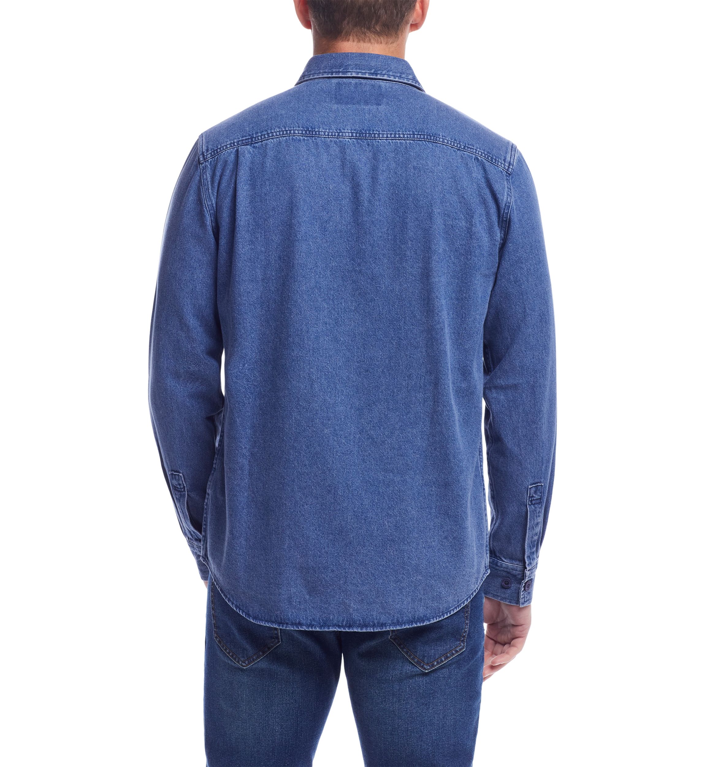 Mens Long Sleeve Denim Shirt Jacket