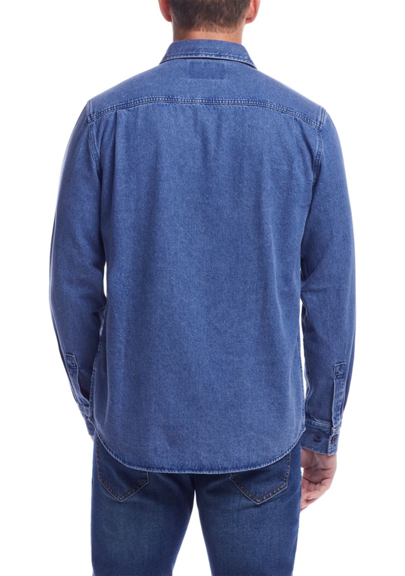 Mens Long Sleeve Denim Shirt Jacket