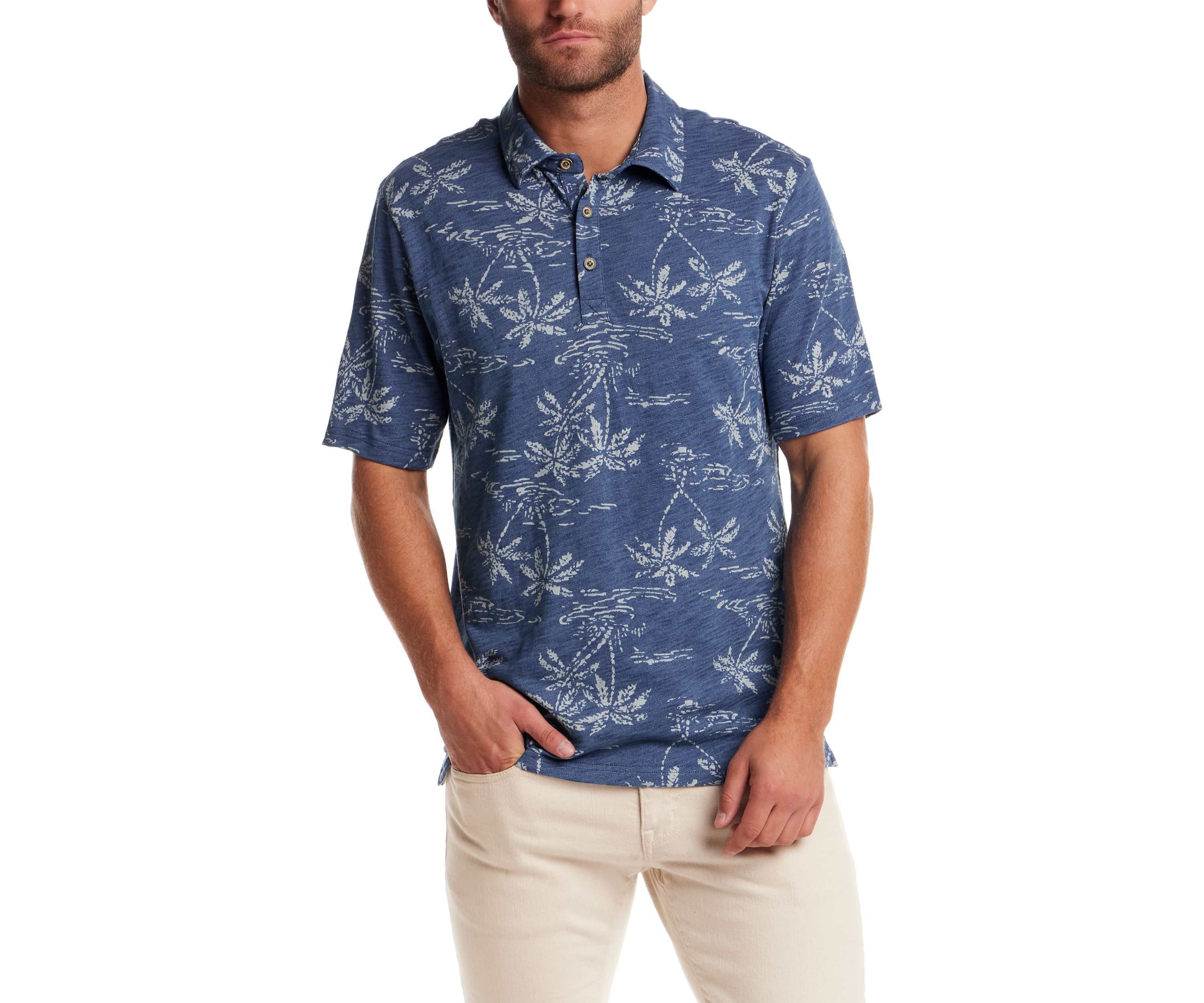 Mens Short Sleeve Printed Polo Shirt
