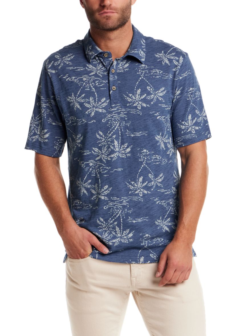 Mens Short Sleeve Printed Polo Shirt